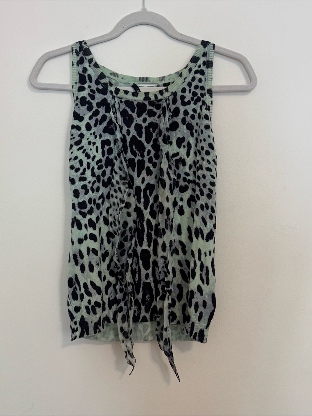 Women’s Mint Green Leopard Print Tank Top by Carlisle